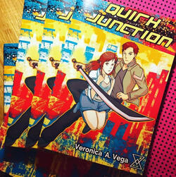 Cover design of my zine Quirk Junction. I later realized that my zine cover seems over done--more made for comics as opposed to a more handcrafted, DIY, photo-copy style that zines are about. *Quirk Junction* zine cover design (2017)