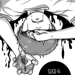 "Slice 4" (Chapter 4) of my graphic memoir Apple Girl. This is the chapter when I started to develop negative regards towards my body due to outside influences. I wanted to portray that idea of a "bad apple," more so to express how my character began to Slice 4: Rotten Apple of *Apple Girl*